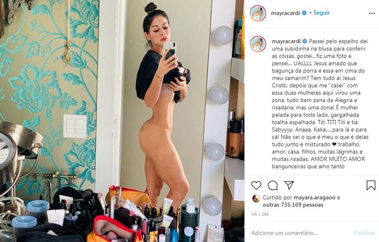 Mayra Cardi rebate críticas por foto sem calcinha