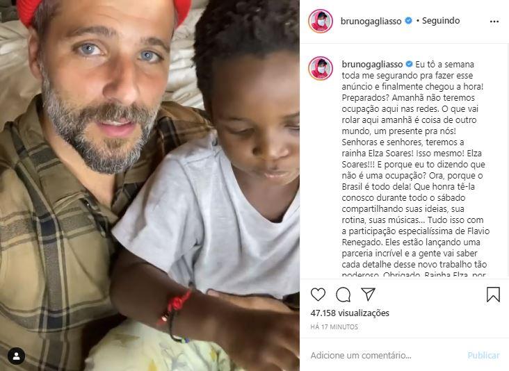 Bruno Gagliasso anuncia nova ocupação nas suas redes sociais