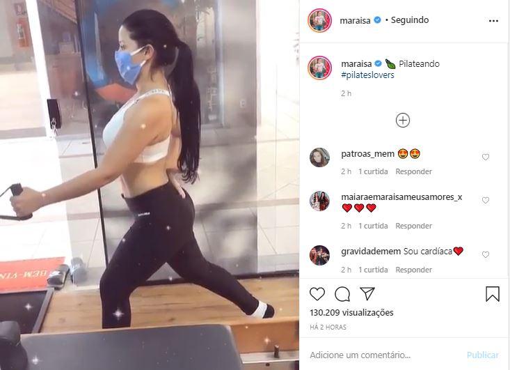 Maraisa ganha elogios de fãs ao surgir praticando Pilates