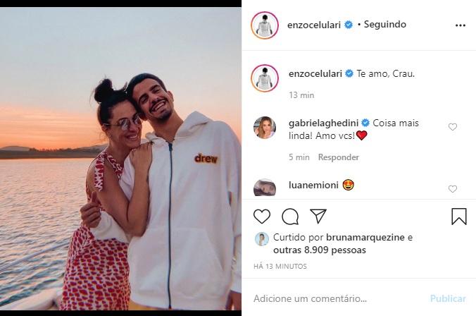 Enzo Celulari se declara para Claudia Raia nas redes sociais