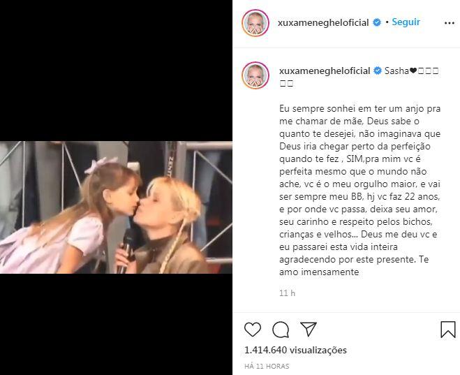 Xuxa Meneghel comemora aniversário de Sasha