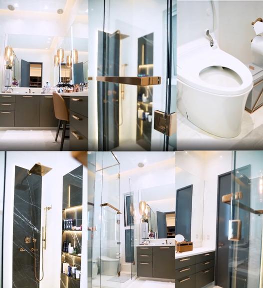 Ana Paula Siebert mostra detalhes de banheiro super luxuoso