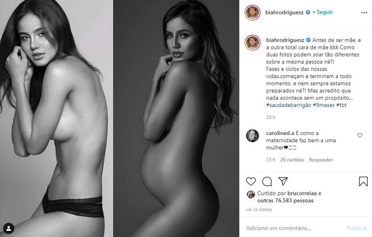 Biah Rodrigues mostra antes e depois da gravidez