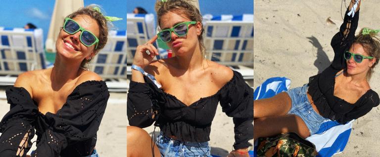 Carolina Dieckmann ganha elogios ao publicar fotos na praia