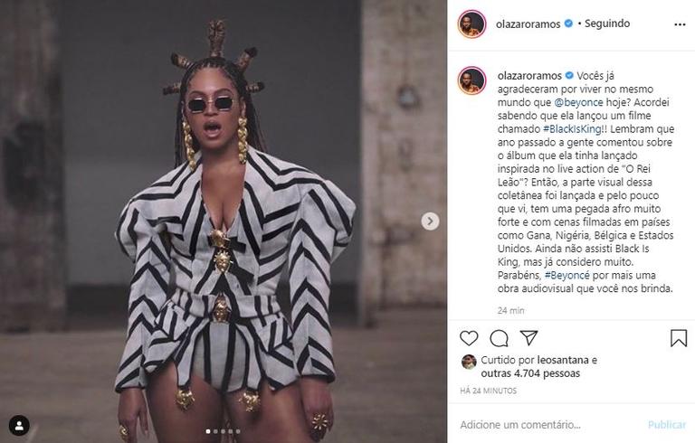 Lázaro Ramos comenta sobre o lançamento do filme de Beyoncé