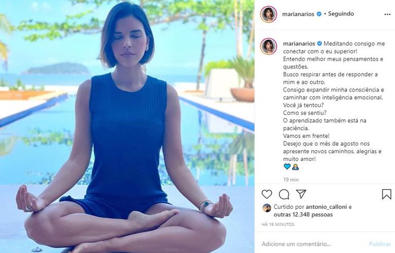Mariana Rios fala sobre o benefício da meditação