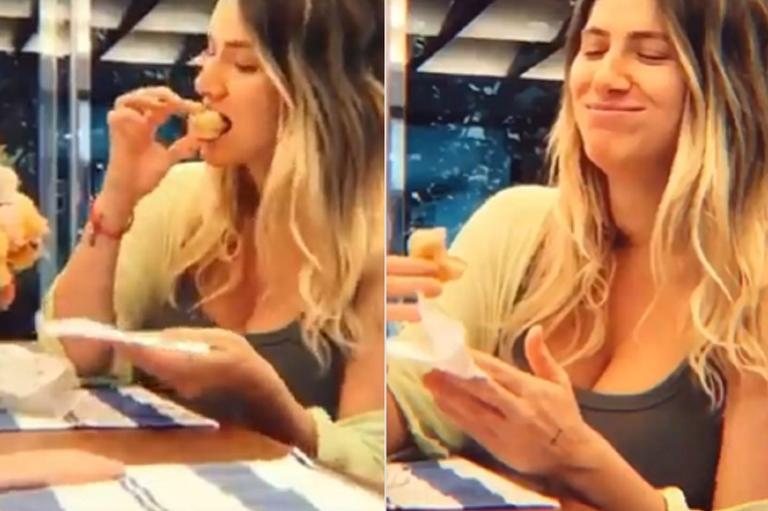 Bruno Gagliasso filma Giovanna Ewbank comendo e brinca