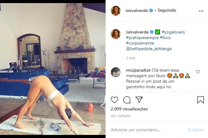 Isis Valverde arranca elogios com vídeo fazendo ioga