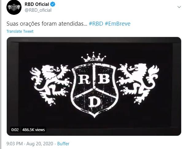Conta oficial do RBD publica vídeo misterioso