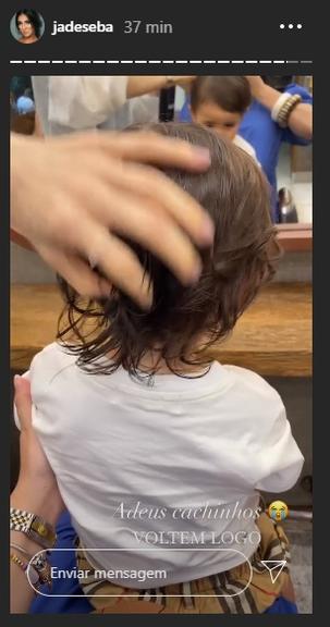 Jade Seba registra primeiro corte de cabelo de Zion