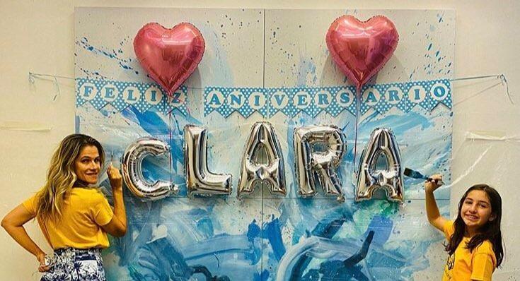 Ingrid Guimarães faz pintura para celebrar o aniversário de Clara