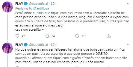 Flay responde fãs sobre ter vivido affair com Felipe Prior