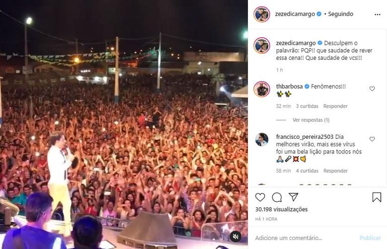 Zezé Di Camargo revelou estar com saudades dos palcos e de seus fãs 