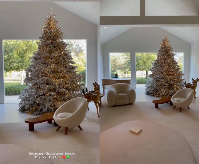 Kim Kardashian mostra decoração de Natal minimalista