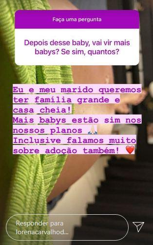 Lorena Carvalho revela que ela e Lucas Lucco querem ter mais filhos