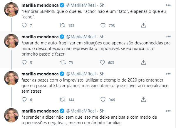 Marília Mendonça revela metas para 2021