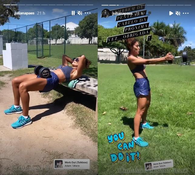 Juliana Paes exibe corpaço sarado em dia de treino