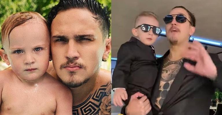 Christian Figueiredo e o filho deixam a web babando ao surgirem de terno e óculos escuro em vídeo