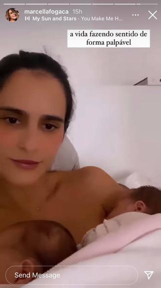 Marcella Fogaça posta vídeo perfeito com Sophia e Pietra