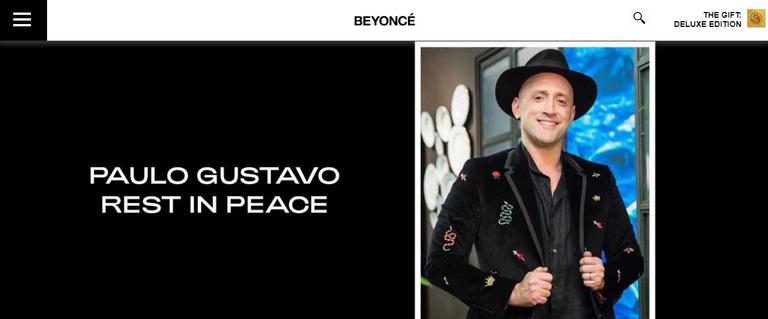 Beyoncé homenageia o fã Paulo Gustavo