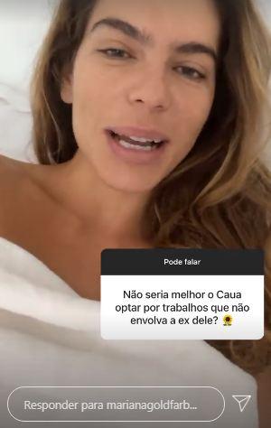 Mariana Goldfarb fala sobre trabalho de Cauã Reymond com a ex, Alinne Moraes