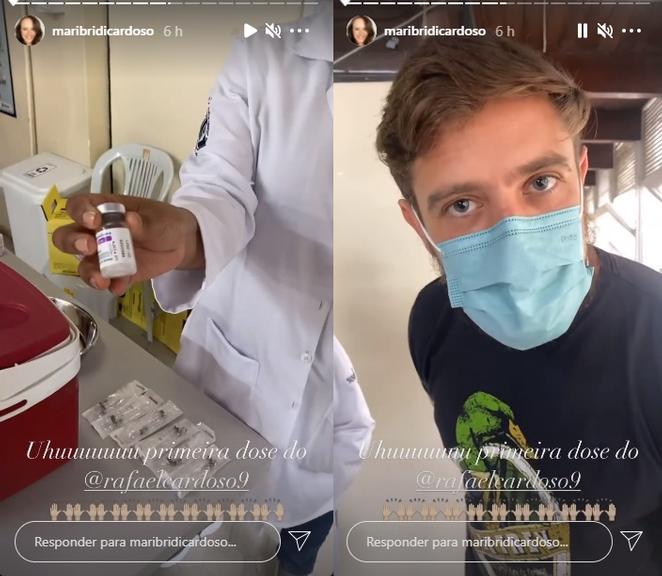 Aos 35 anos, Rafael Cardoso é vacinado contra Covid-19