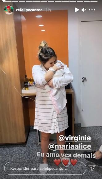 Zé Felipe divide momento fofíssimo de Virgínia com a filha