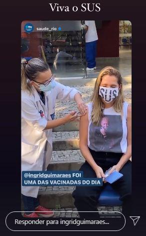 Ingrid Guimarães é vacinada contra Covid-19 e homenageia Paulo Gustavo