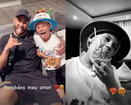 Neymar comemora aniversário de 10 anos do filho, Davi Lucca