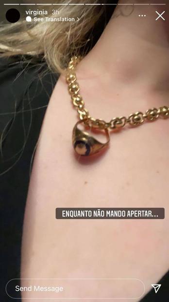 Virginia Fonseca usa anel de seu falecido pai