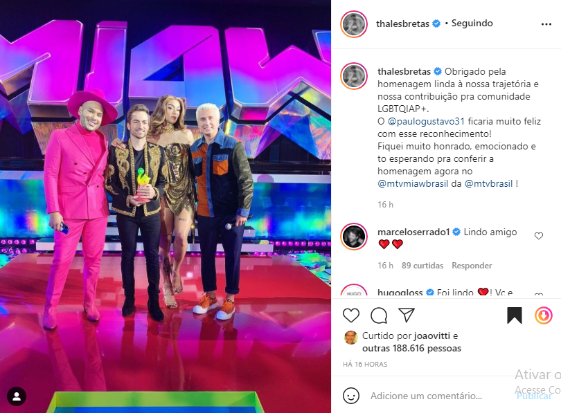 Thales Bretas agradece convite para estar no MTV Miaw