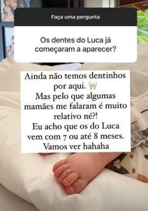 Mãe de Luca, Lorena Carvalho conta sobre a maternidade em papo com fãs