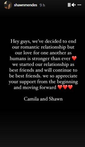 Camila Cabello e Shawn Mendes anunciam término do namoro