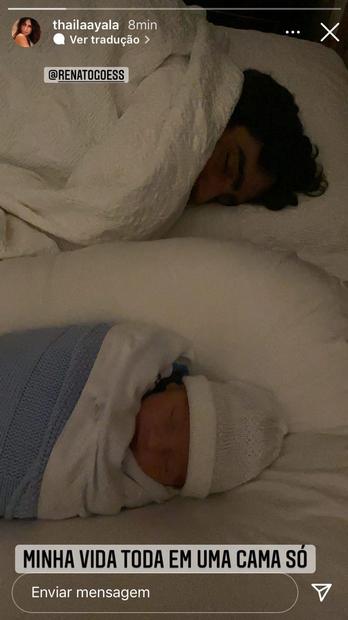 Filho de Renato Góes e Thaila Ayala dormindo