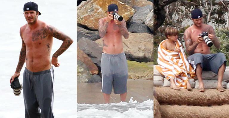 <strong>David Beckham</strong> vira 'paparazzo' dos filhos