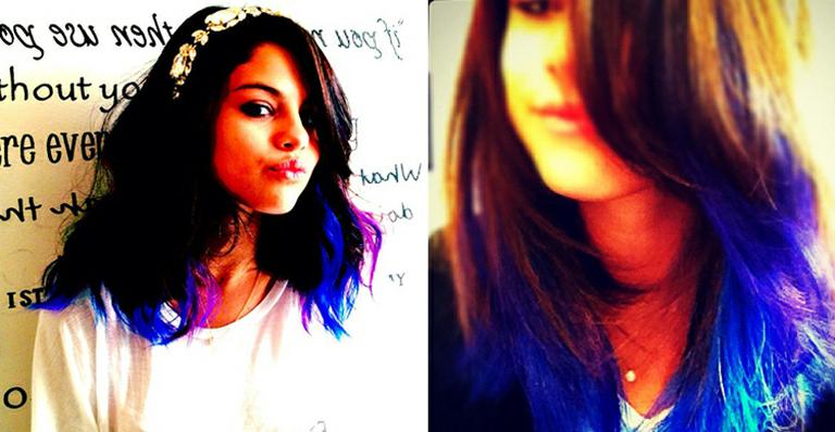 <strong>Selena Gomez</strong> radicaliza e pinta o cabelo de azul 