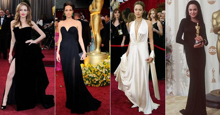 Veja os looks de <strong>Angelina Jolie</strong> nas edições do Oscar