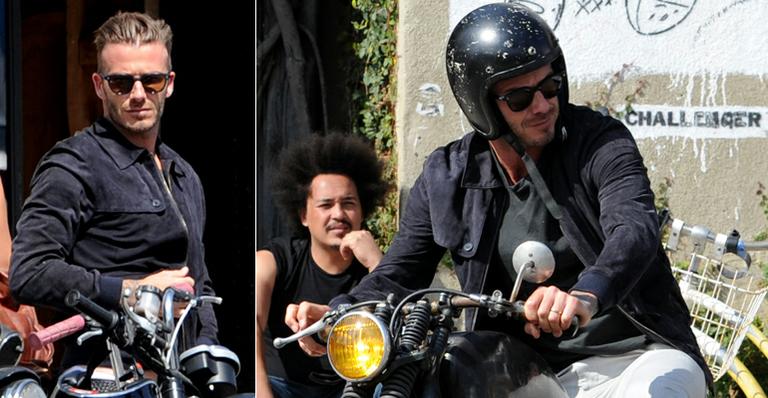 <strong>David Beckham</strong> passeia com sua moto por Los Angeles