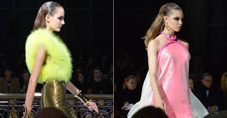 <strong>Donatella Versace</strong> inaugura a Semana de Alta Costura de Paris com tons fluorescentes e fios de ouro