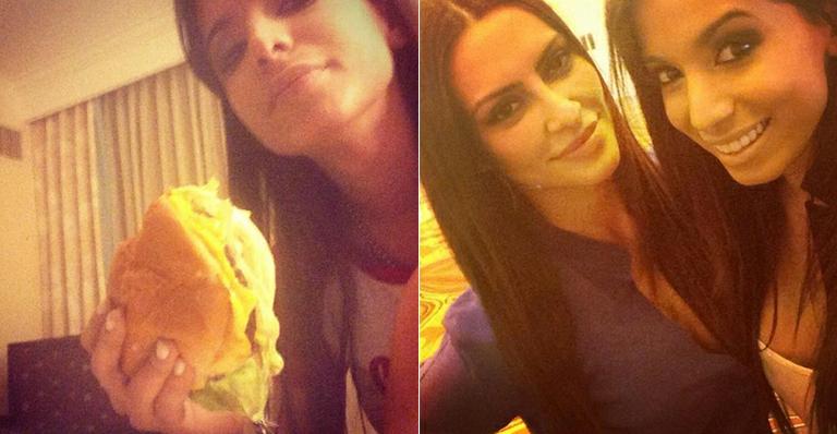 Anitta deixa a dieta de lado nos EUA e devora um hambúrguer: 