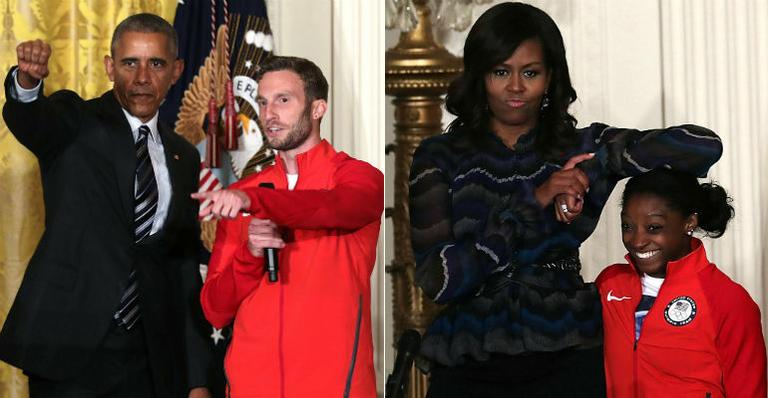 Barack e Michelle Obama recebem atletas olímpicos na Casa Branca