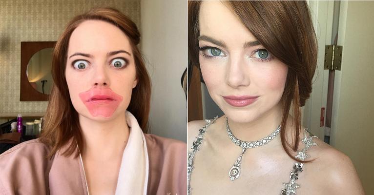 Máscara labial é o segredo de beleza para a boca perfeita de Emma Stone