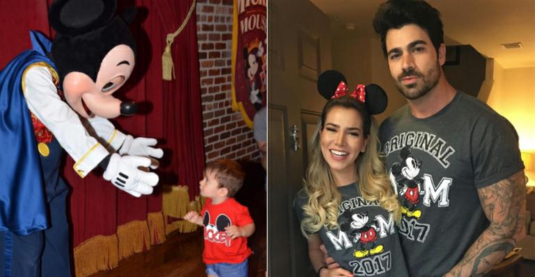 Adriana e Rodrigão levam o filho para conhecer a Disney