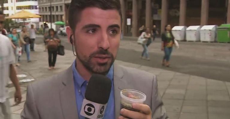 Jornalista da TV Globo é derrubado durante reportagem ao vivo