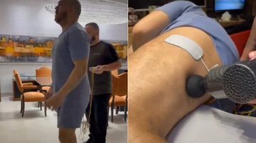 Belo mostra fisioterapia em vídeo na rede social - Reprodução/Instagram