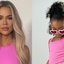 Filha de Khloé Kardashian dá show de estilo ao posar com look rosa