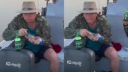Leonardo surge comendo piranha crua - Reprodução/Instagram