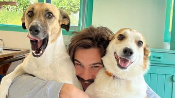 Nicolas Prattes surgiu sem camisa se divertindo ao lado de seus dois cachorros - Reprodução/Instagram