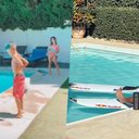 Pedro Scooby se diverte em dia de piscina com os filhos, Dom, Bem e Liz, em Los Angeles - Foto/Instagram