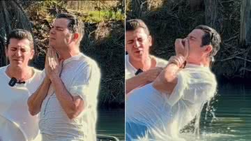 Celso Portiolli é batizado no Rio Jordão - Foto: Reprodução / Instagram